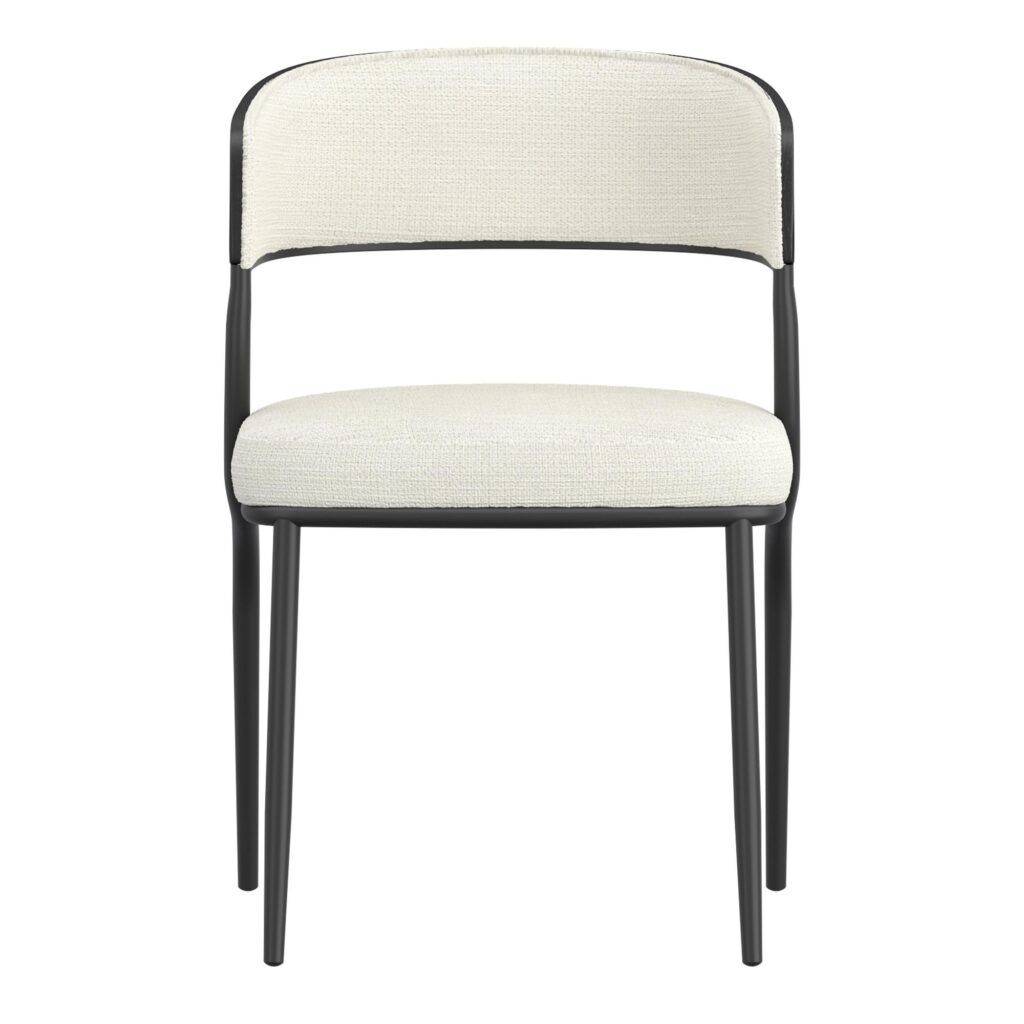 Jilsa/Kazan 5pc Dining Set - Black Table with Ivory & Black Chair - Image 10