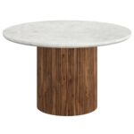 Jilsa/Archer 5pc Dining Set - Walnut & White Table with Beige Chair 207-551WAL_089BG 207 551WAL 089BG 1