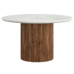 Jilsa/Archer 5pc Dining Set - Walnut & White Table with Beige Chair 207-551WAL_089BG 207 551WAL 089BG 4