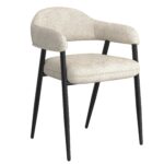 Jilsa/Archer 5pc Dining Set - Walnut & White Table with Beige Chair 207-551WAL_089BG 207 551WAL 089BG 6