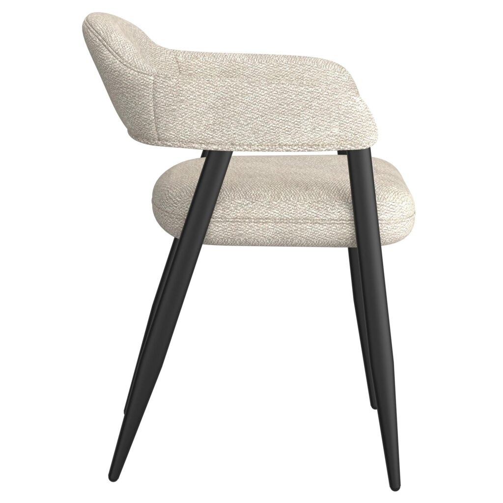 Jilsa/Archer 5pc Dining Set - Walnut & White Table with Beige Chair - Image 9