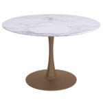 Zilo/Cleo Large 7pc Dining Set in Aged Gold with Black Chair 207-671GD_L_636BK 207 671GD L 636BK 1