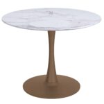 Zilo/Antoine Small 5pc Dining Set in Aged Gold with Light Grey Chair 207-671GD_S_573LG 207 671GD S 573LG 1
