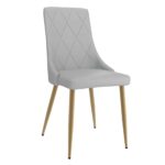 Zilo/Antoine Small 5pc Dining Set in Aged Gold with Light Grey Chair 207-671GD_S_573LG 207 671GD S 573LG 6