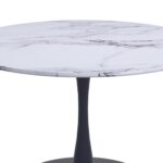 Zilo/Zeke 7pc Dining Set in Faux Marble and Black with Charcoal Chair 207-671LBK_090CH 207 671LBK 090CH 2