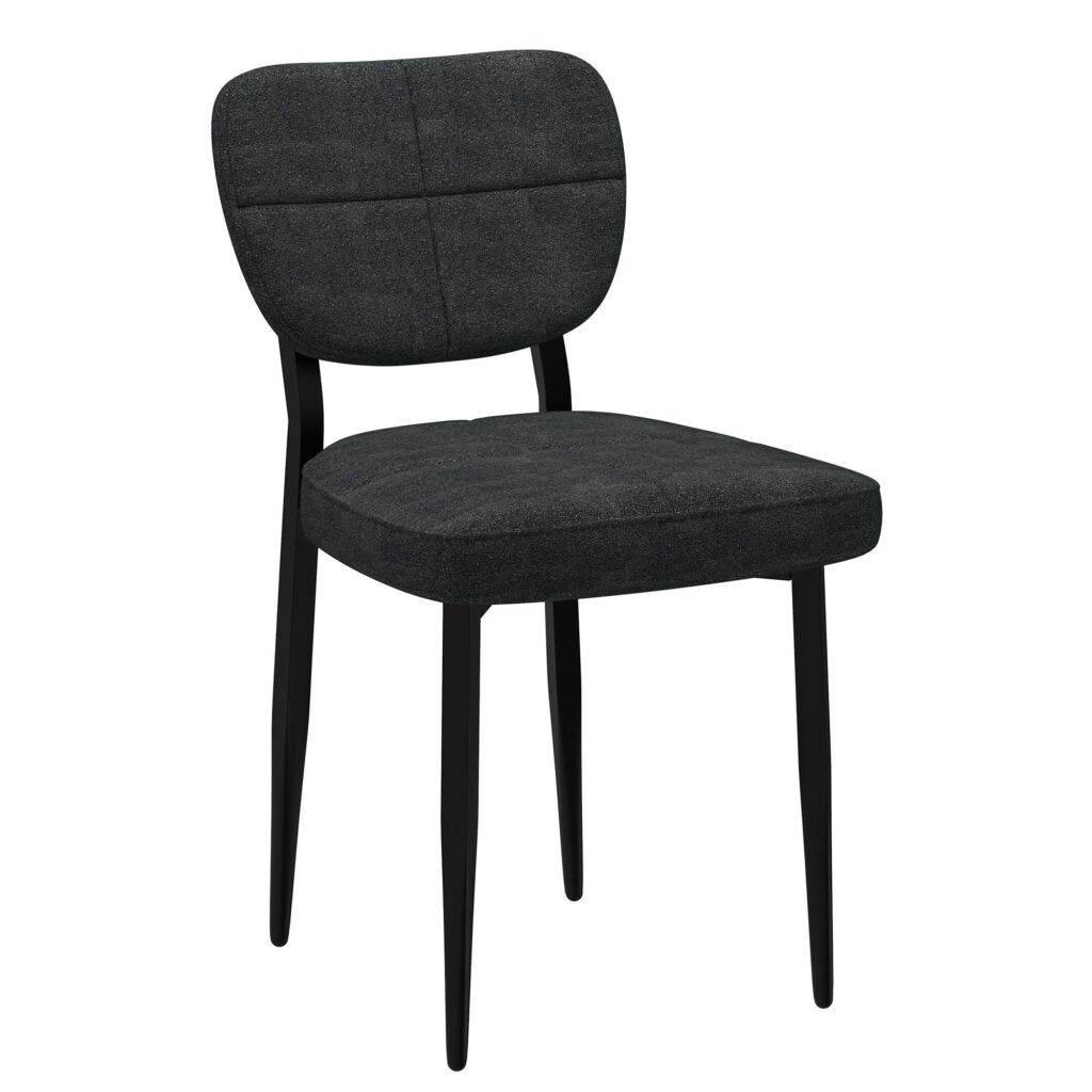 Zilo/Zeke 7pc Dining Set in Faux Marble and Black with Charcoal Chair - Image 7