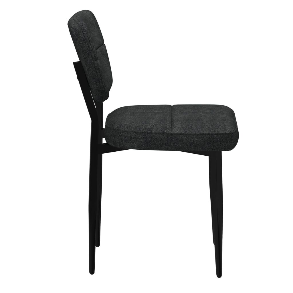 Zilo/Zeke 7pc Dining Set in Faux Marble and Black with Charcoal Chair - Image 9