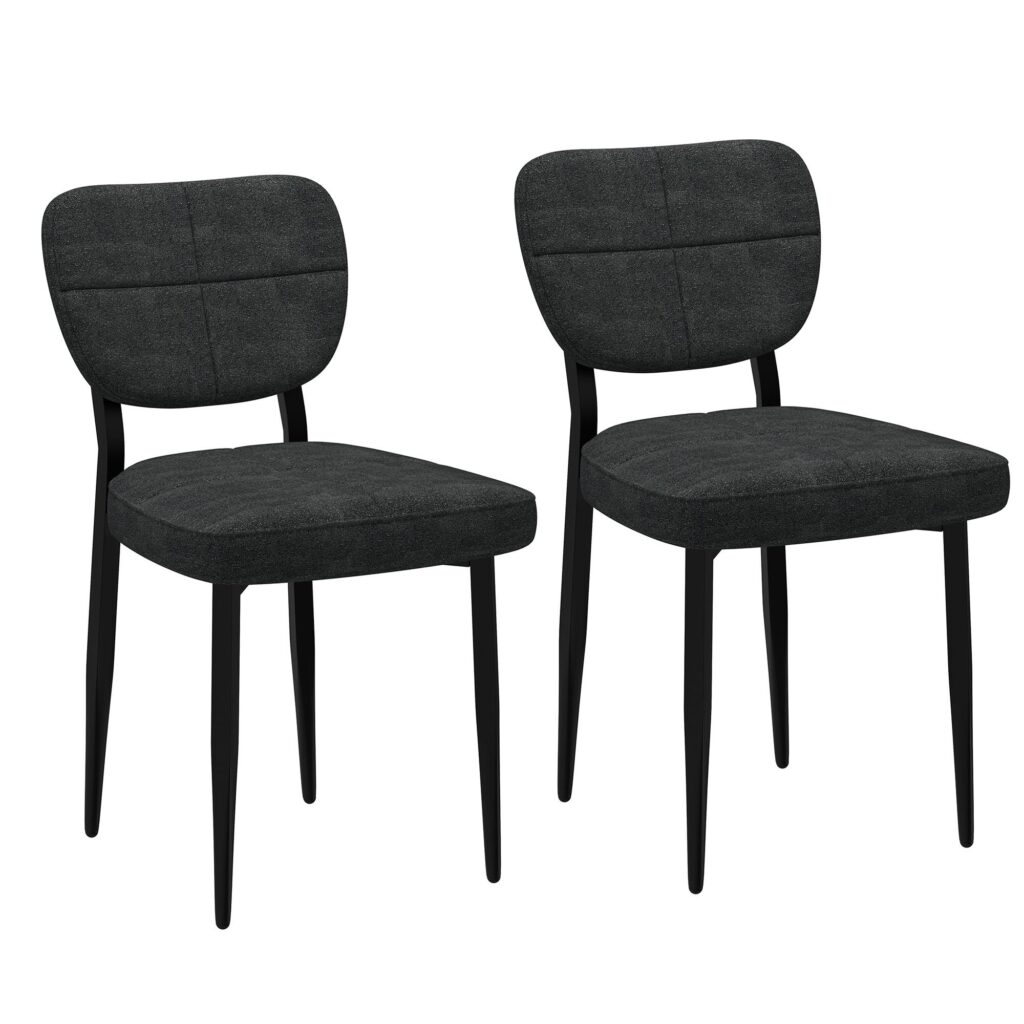 Zilo/Zeke 7pc Dining Set in Faux Marble and Black with Charcoal Chair - Image 10