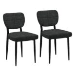 Zilo/Zeke 7pc Dining Set in Faux Marble and Black with Charcoal Chair 207-671LBK_090CH 207 671LBK 090CH 9