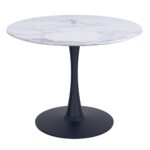 Zilo/Kash 5pc Dining Set in Faux Marble and Black with Beige Chair 207-671SBK_084BEG 207 671SBK 084BEG 1