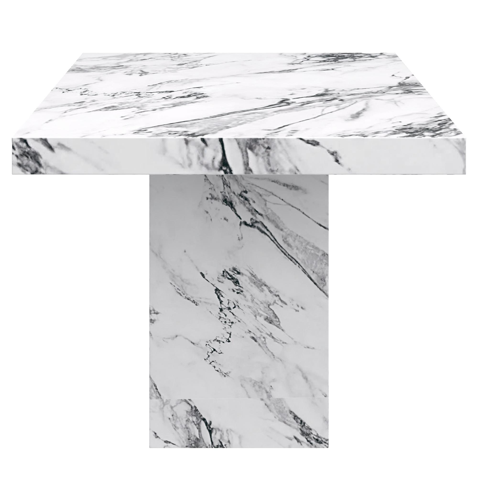 Aurelia/Mateo 7pc Dining Set - Bulgari White Table with Black Chair 3 Aurelia/Mateo 7pc Dining Set - Bulgari White Table with Black Chair - Image 3