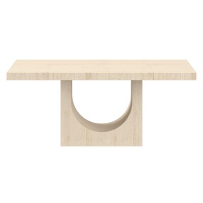 Aurelia/Koda 7pc Dining Set - Travertine Table with Beige PU Chair 207-717TR_158PUBG 207 717TR 158PUBG 3