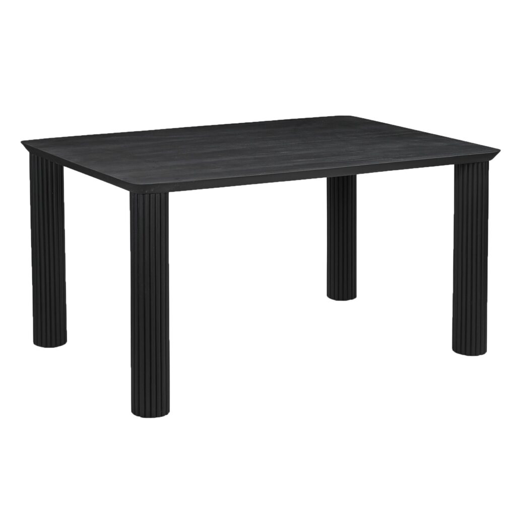 Sangra/Kazan 6pc Dining Set - Black Table and Bench with Dark Beige Chair - Image 2