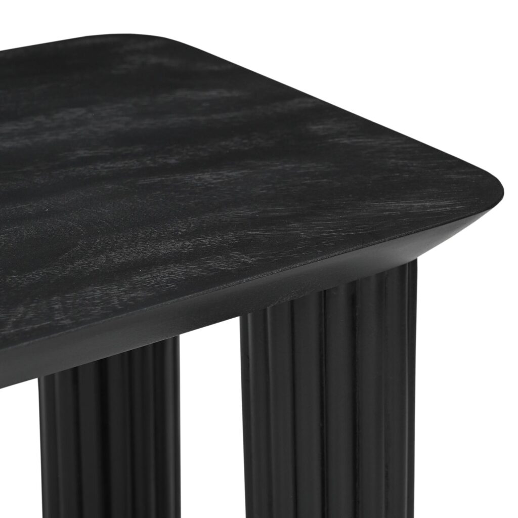 Sangra/Kazan 6pc Dining Set - Black Table and Bench with Dark Beige Chair - Image 3