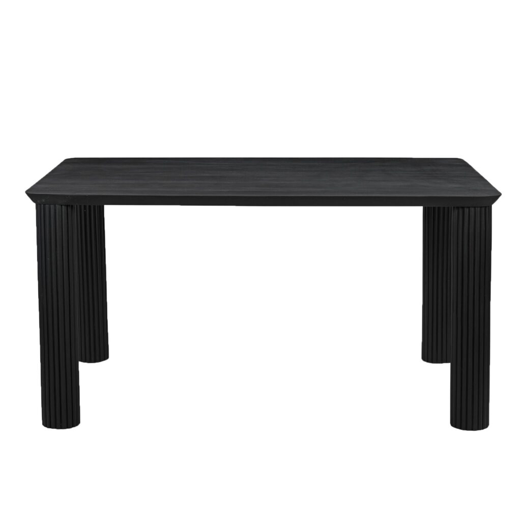 Sangra/Kazan 6pc Dining Set - Black Table and Bench with Dark Beige Chair - Image 5
