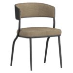 Sangra/Kazan 6pc Dining Set - Black Table and Bench with Dark Beige Chair 207-751BLKSM_904DKB 207 751BLKSM 904DKB 5