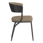 Sangra/Kazan 6pc Dining Set - Black Table and Bench with Dark Beige Chair 207-751BLKSM_904DKB 207 751BLKSM 904DKB 7