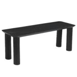 Sangra/Kazan 6pc Dining Set - Black Table and Bench with Dark Beige Chair 207-751BLKSM_904DKB 207 751BLKSM 904DKB 8