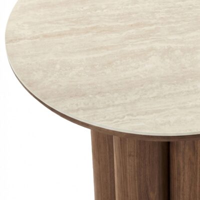 Seaton and Noelle 5pc Dining Set - Walnut and Travertine Table and Brown Chairs 207-759_237BRN 207 759 237BRN 4