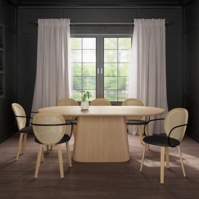 Tovas/Orias 7pc Dining Set - Natural Table with Light Oak Chair