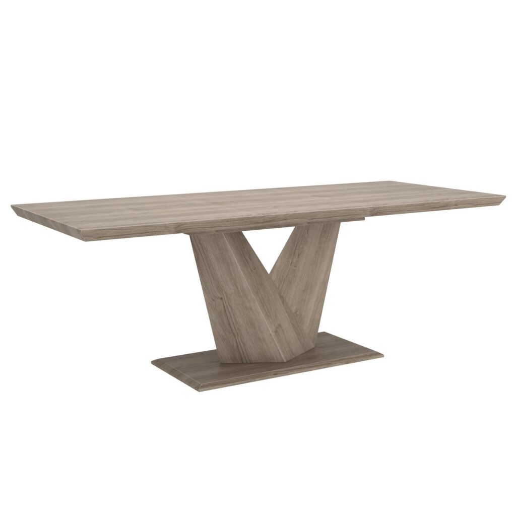 Eclipse/ Caprese 7pc Dining Set - Washed Oak Table with Beige Chair - Image 2