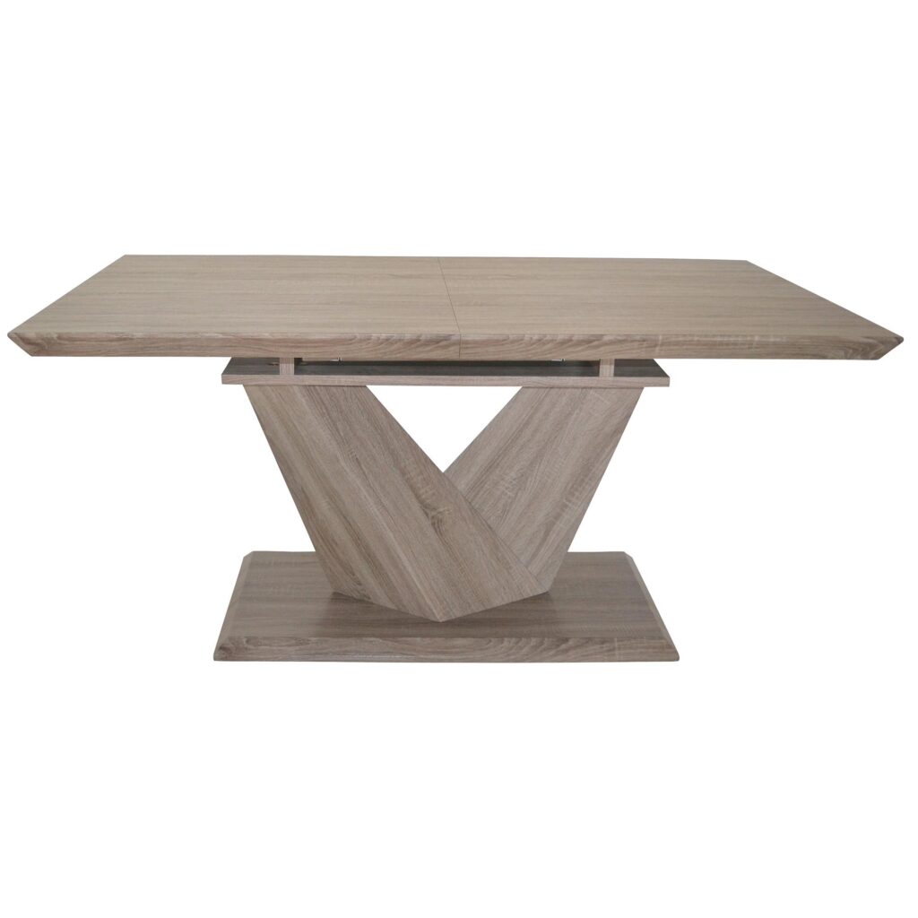 Eclipse/ Caprese 7pc Dining Set - Washed Oak Table with Beige Chair - Image 3