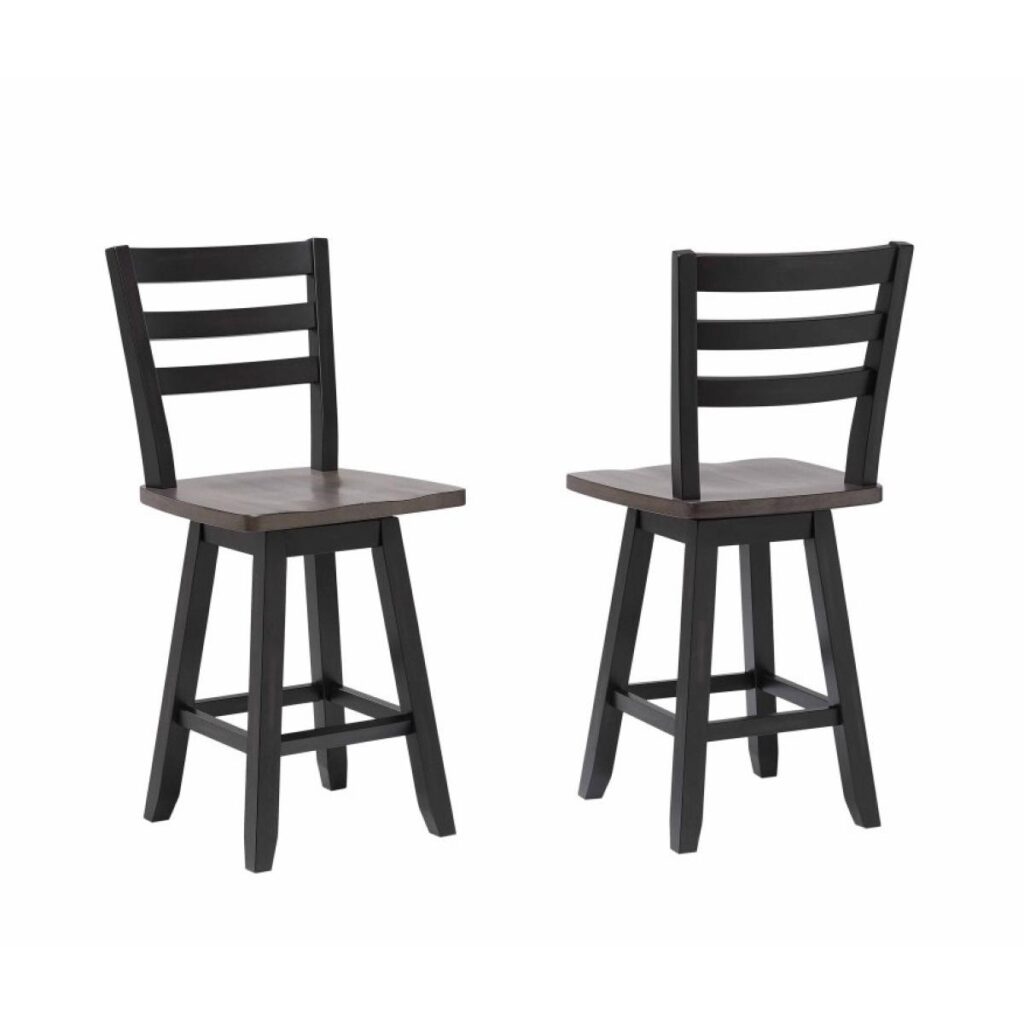 Artega Counter Stool - Set of 2 - Oak/Dark Grey
