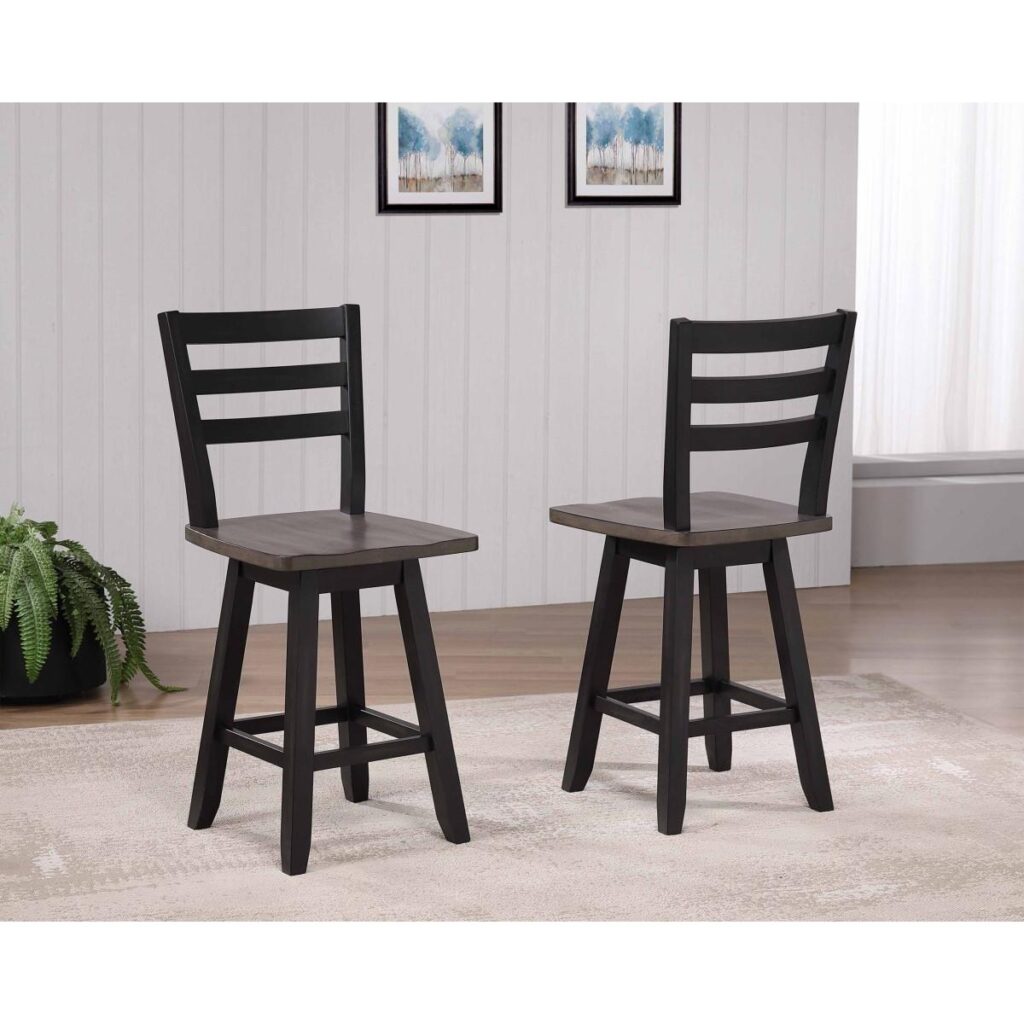Artega Counter Stool - Set of 2 - Oak/Dark Grey - Image 2