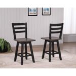 Artega Counter Stool - Set of 2 - Oak/Dark Grey 22315-24-OB 22315 24 OB 2