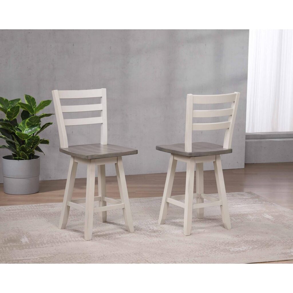 Artega Counter Stool - Set of 2 - Grey/White - Image 2