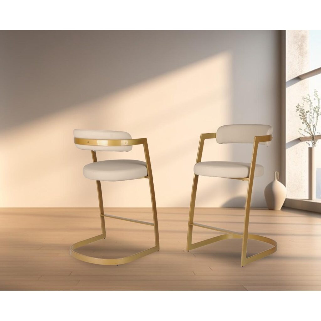 Layla Counter Stool - Set of 2 - Gold - Image 2