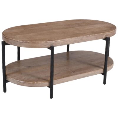 Johar Oval Coffee Table in Natural and Black