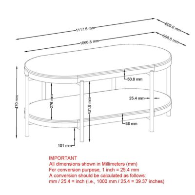 Johar Oval Coffee Table in Natural and Black 301-068NAT 301 068NAT LD