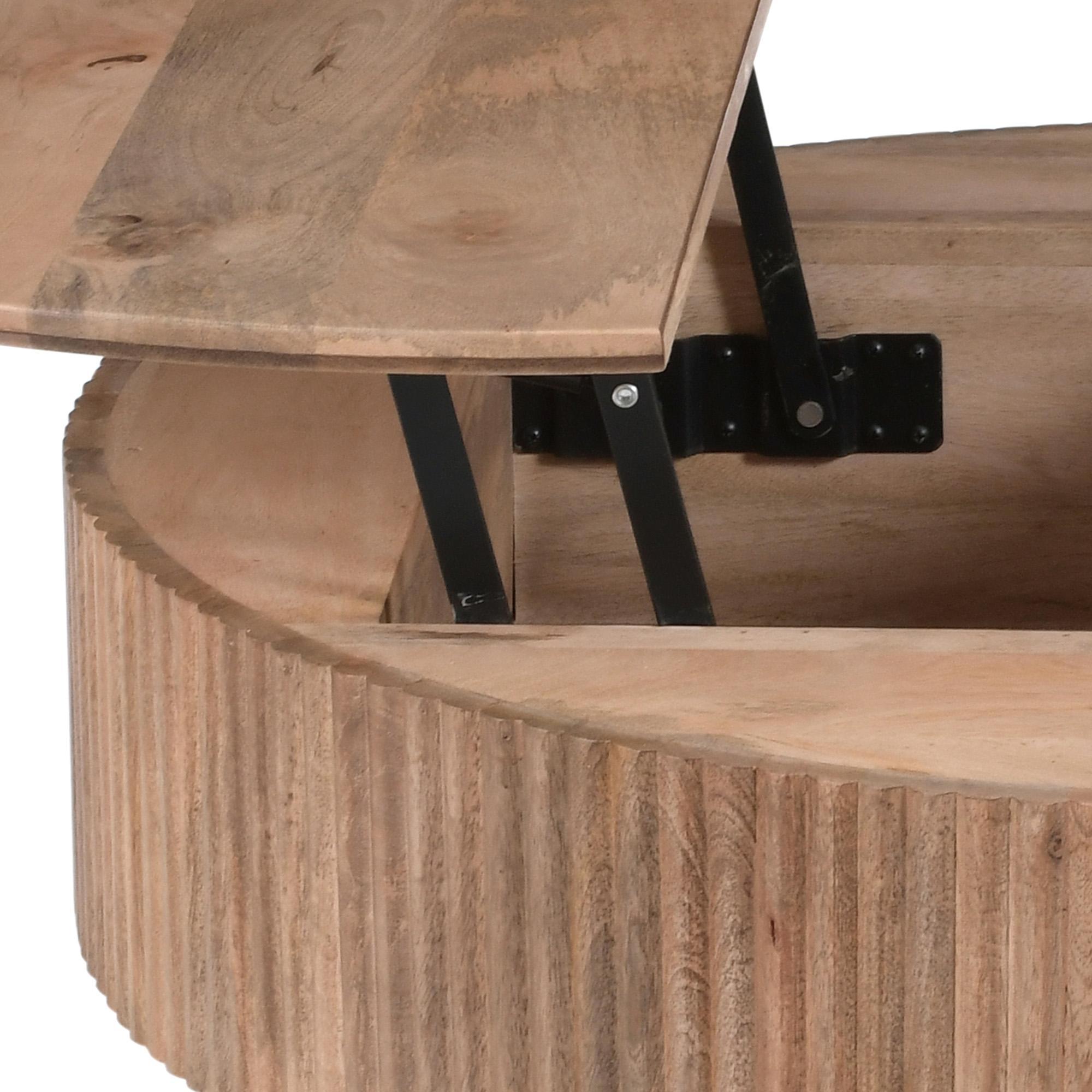Balark Round Lift-Top Coffee Table in Natural 5 Balark Round Lift-Top Coffee Table in Natural - Image 5