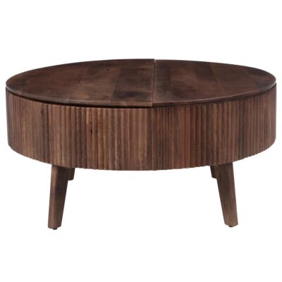 Balark Round Lift-Top Coffee Table in Walnut