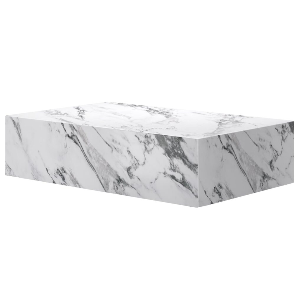 Artemis Contract Grade Rectangular Coffee Table in Bulgari White - Image 3