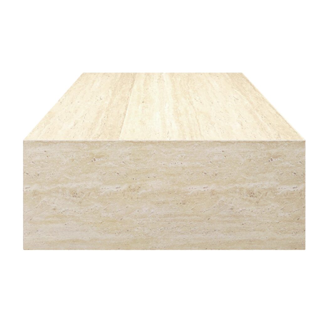Artemis Contract Grade Rectangular Coffee Table in Travertine - Image 4