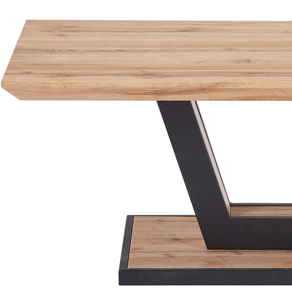 Forna Rectangular Coffee Table in Natural and Black - Image 3