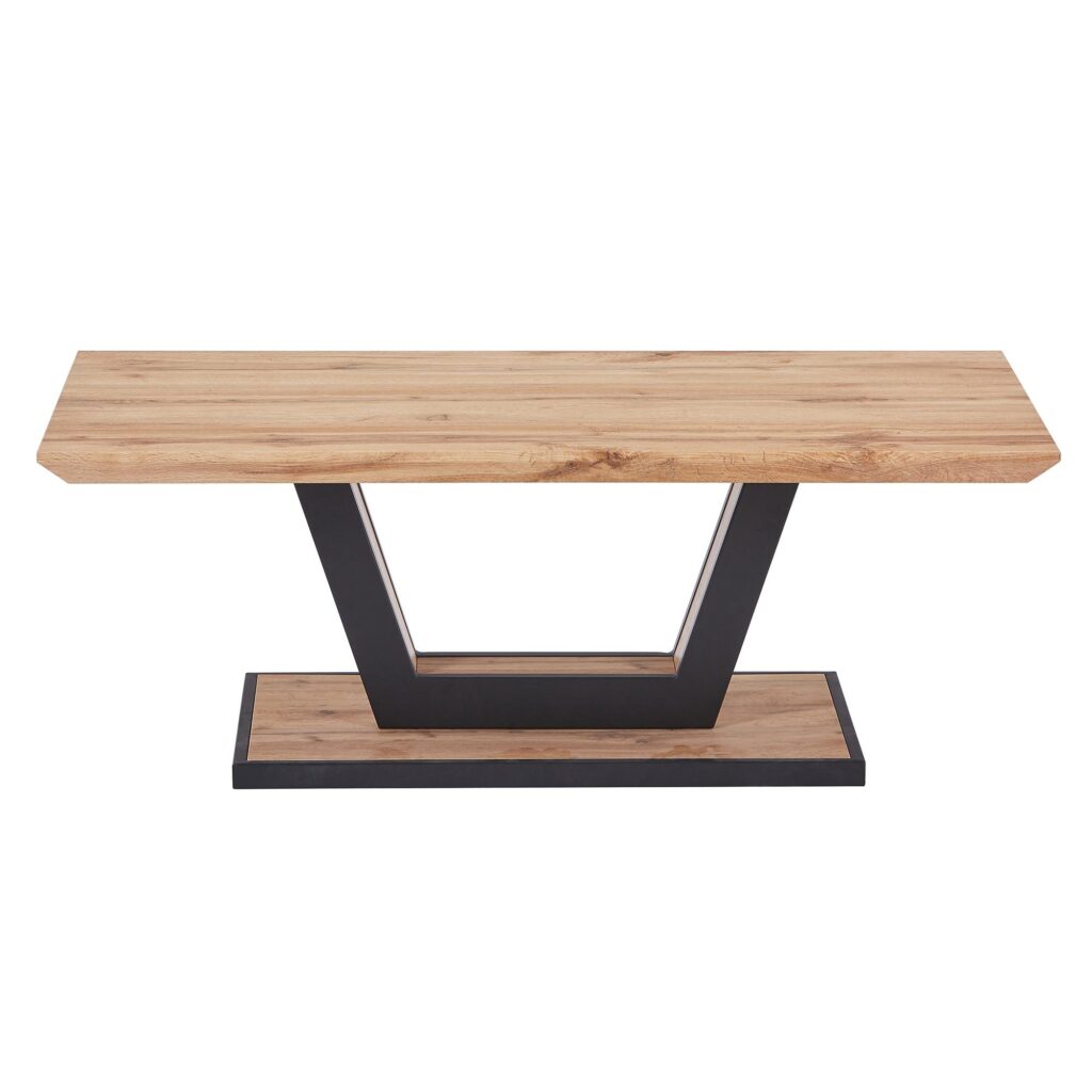 Forna Rectangular Coffee Table in Natural and Black - Image 5