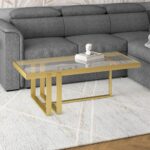 Paxton Rectangular Coffee Table in Brushed Gold 301-167GL 301 167GL 1