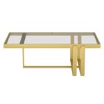 Paxton Rectangular Coffee Table in Brushed Gold 301-167GL 301 167GL 2