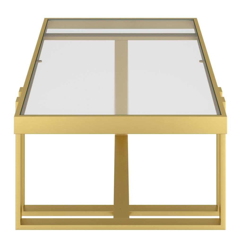 Paxton Rectangular Coffee Table in Brushed Gold - Image 4
