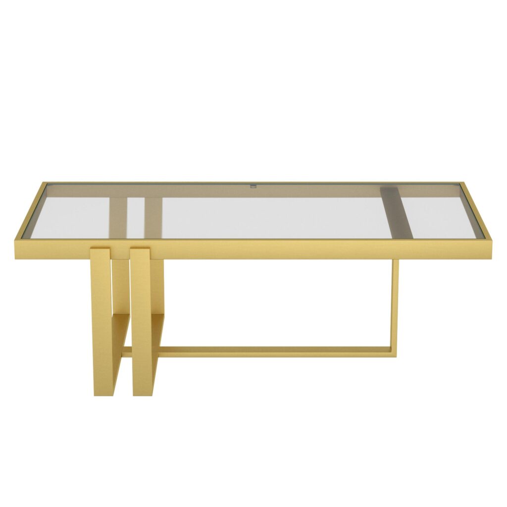 Paxton Rectangular Coffee Table in Brushed Gold - Image 5