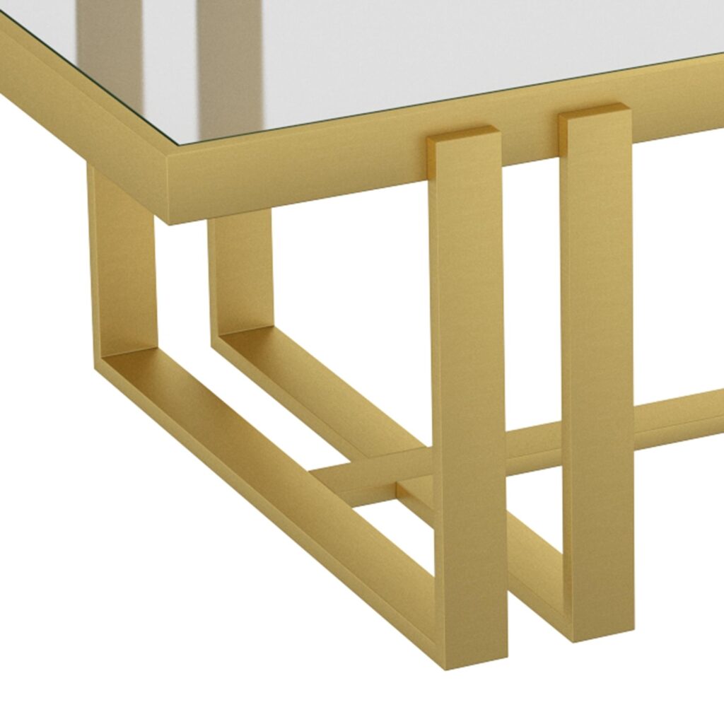Paxton Rectangular Coffee Table in Brushed Gold - Image 6