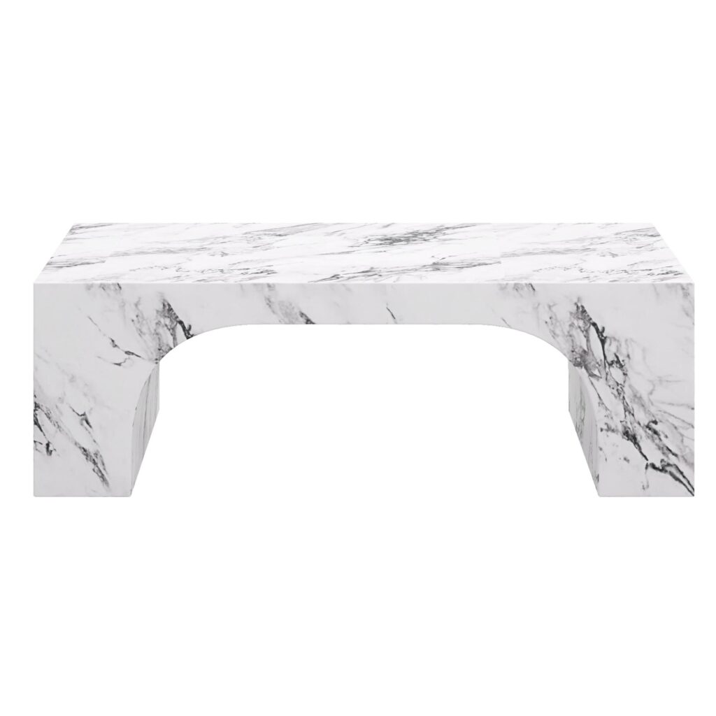 Atticus Contract Grade Rectangular Coffee Table in Bulgari White - Image 5