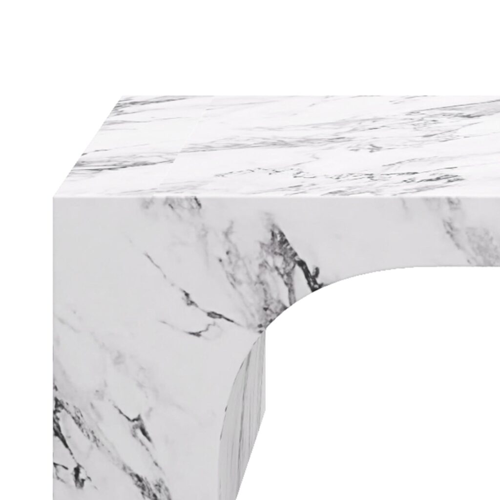 Atticus Contract Grade Rectangular Coffee Table in Bulgari White - Image 7