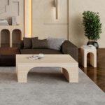 Atticus Contract Grade Rectangular Coffee Table in Travertine 301-193TR 301 193TR 1