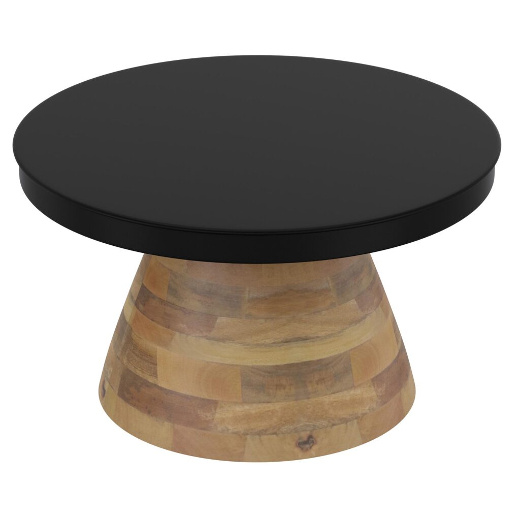Boden Round Coffee Table in Black and Walnut - Image 3