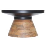 Boden Round Coffee Table in Black and Walnut 301-229BK 301 229BK 4