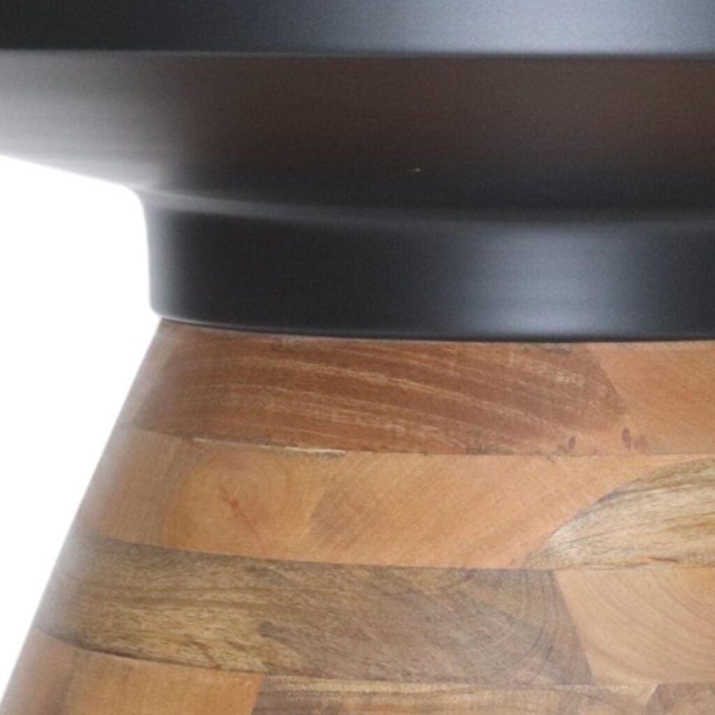 Boden Round Coffee Table in Black and Walnut - Image 6